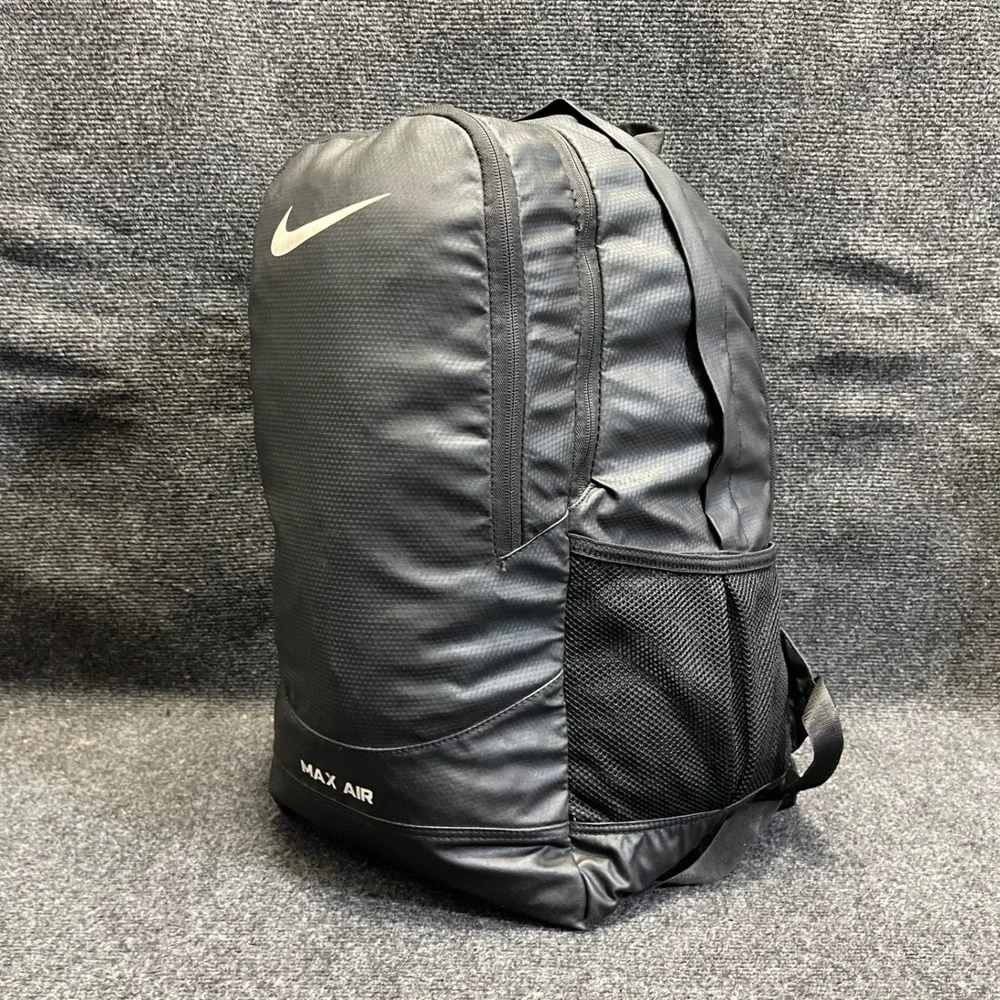 Nike BA4595-067 Max Air Black Polyester Athletic School Work Travel Backpack Bag